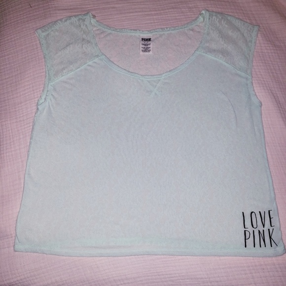 PINK Victoria's Secret Tops - Lace Back PINK Tee